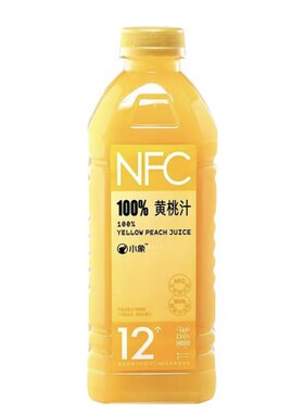 美团小象100%NFC黄桃汁1L