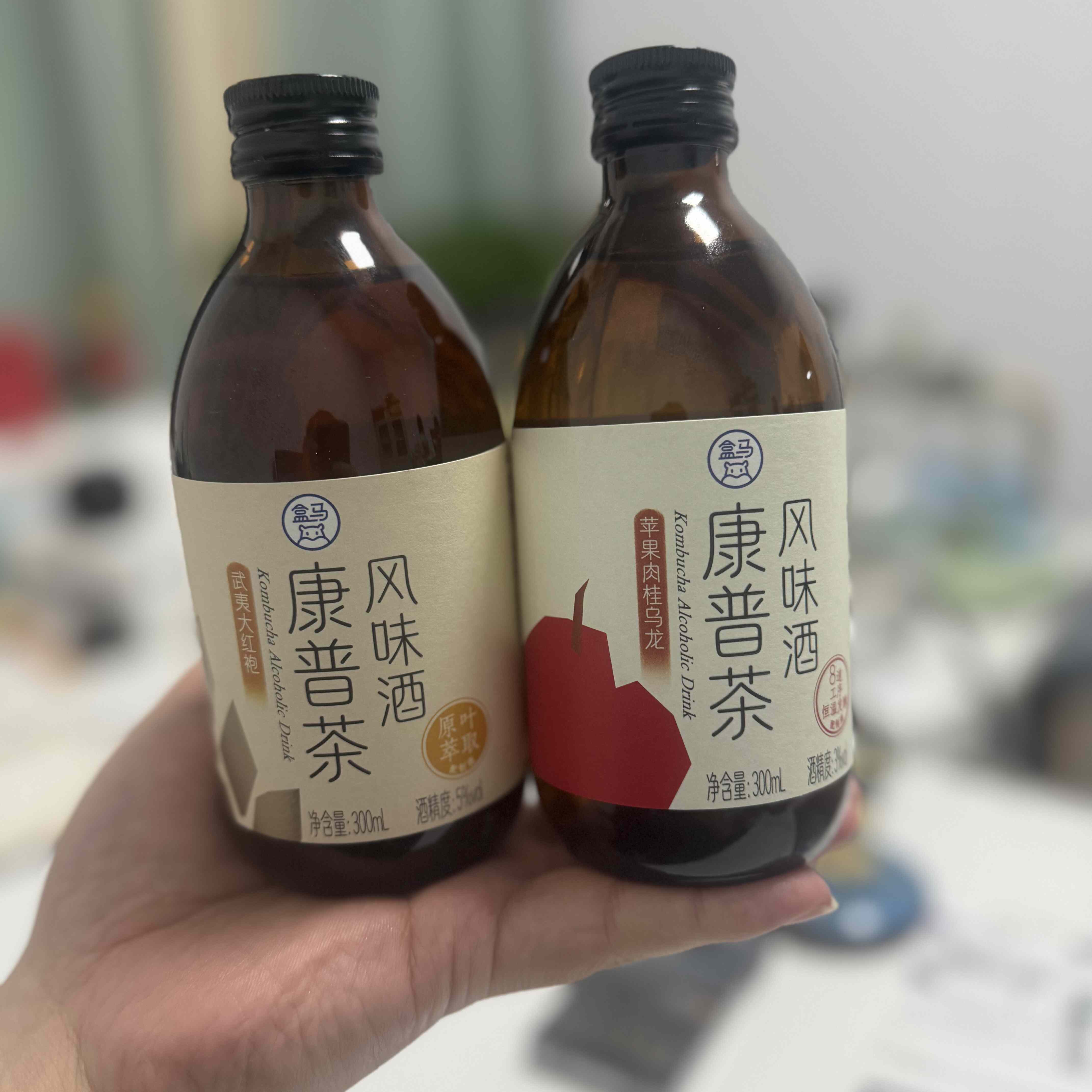 盒马苹果肉桂乌龙武夷大红袍康普茶风味酒300ml真是茶叶萃取包邮