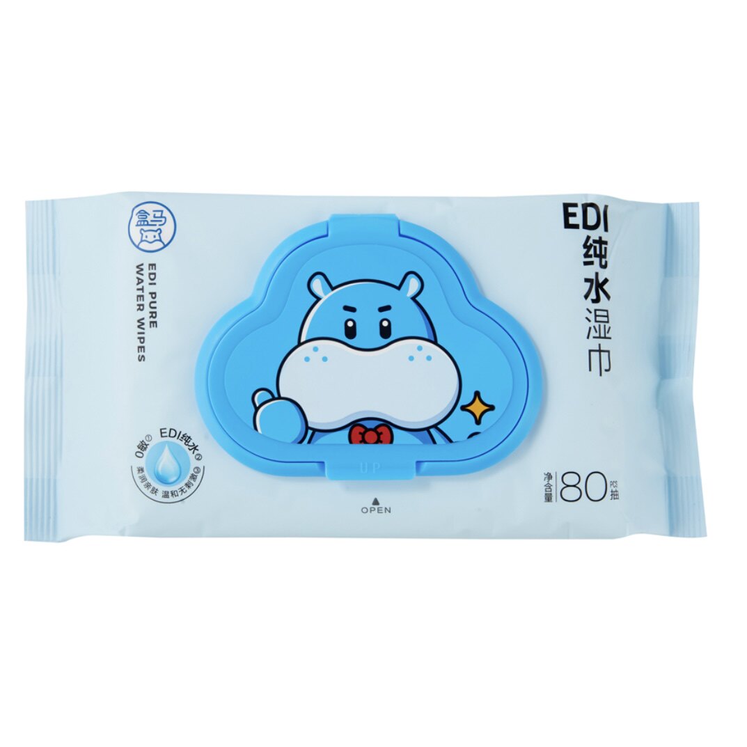 盒马手口专用EDI纯水湿巾80片