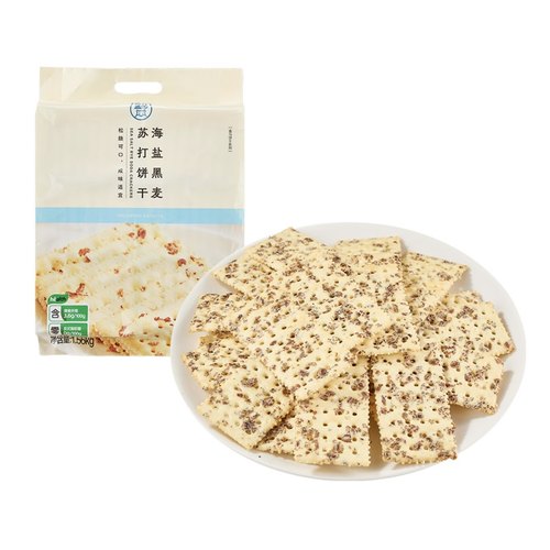 大包装盒马海盐黑麦苏打饼干