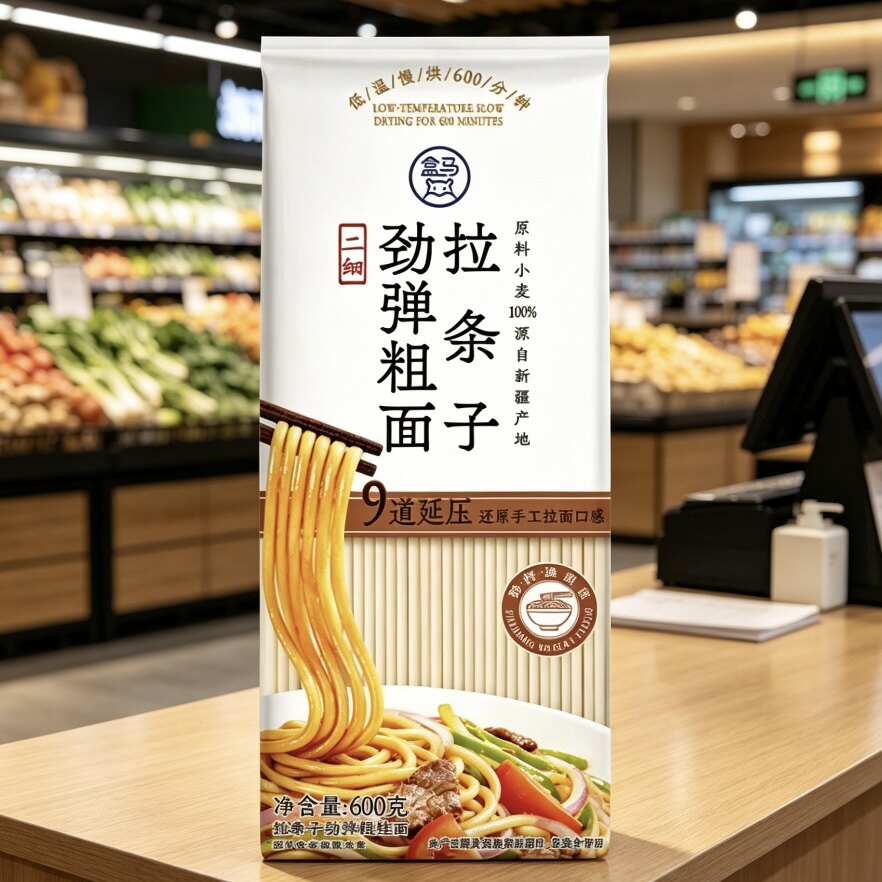 盒马拉条子劲弹粗面600g图片