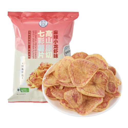 盒马高山原切七彩薯片麻辣小龙虾