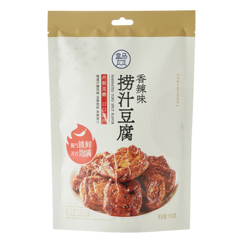 盒马捞汁豆腐香辣味外酥里嫩内含独立袋装充氮锁鲜开袋即食促销
