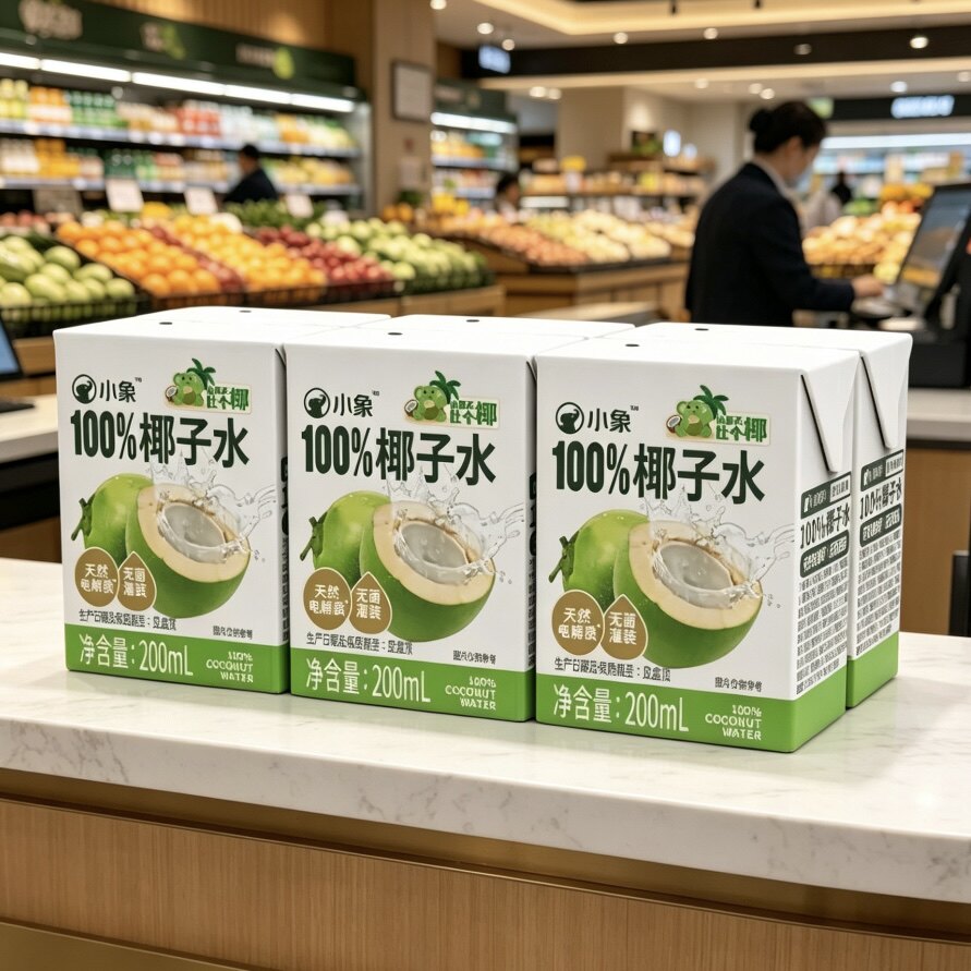 美团小象100%椰子水200ml*6盒配料干净无添加额外糖分和水正品