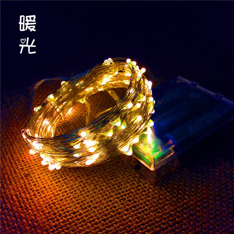 铜线灯电池款彩灯diy蛋糕led闪灯串网红房装饰灯舞台衣服防水灯串