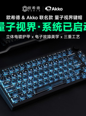AKKO 量子视界键帽 立体电镀雾透键帽 机械键盘帽大全套通用