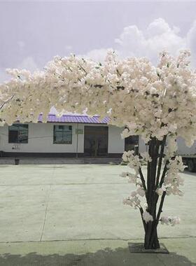 仿真白色樱花树人造树婚庆商场酒店室内橱窗落地装饰假树
