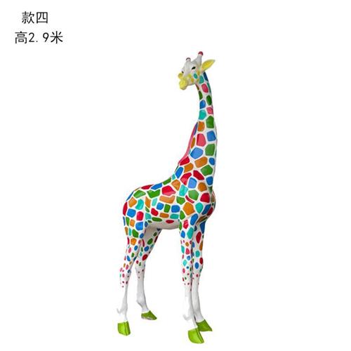 厂家现货玻璃钢长颈鹿园林景观装饰玻璃钢卡通动物公园雕塑摆件