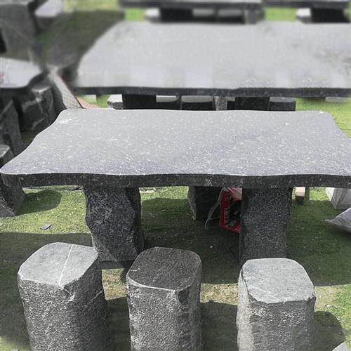 厂家现货方形青石石桌石凳户外庭院公园广场休闲石椅子茶台一套