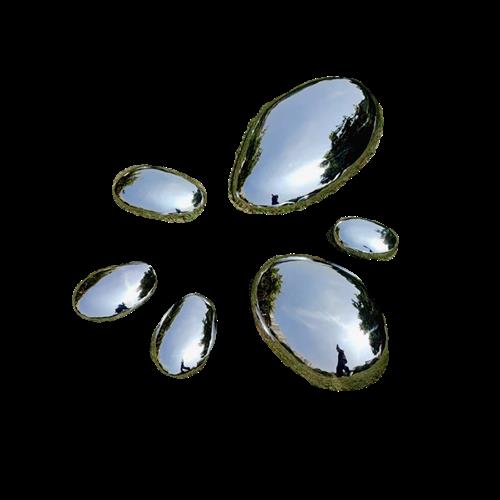 草坪石头摆件不锈钢鹅卵石雕塑定制镜面金属售楼部户外景观小品