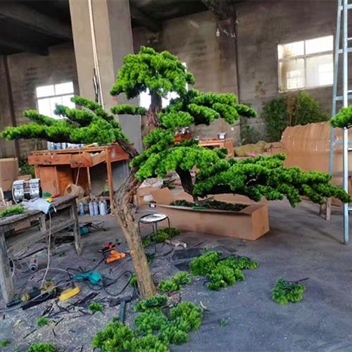 仿真松树美人松迎客松罗汉松盆景装饰物样板房售楼处造型树装饰