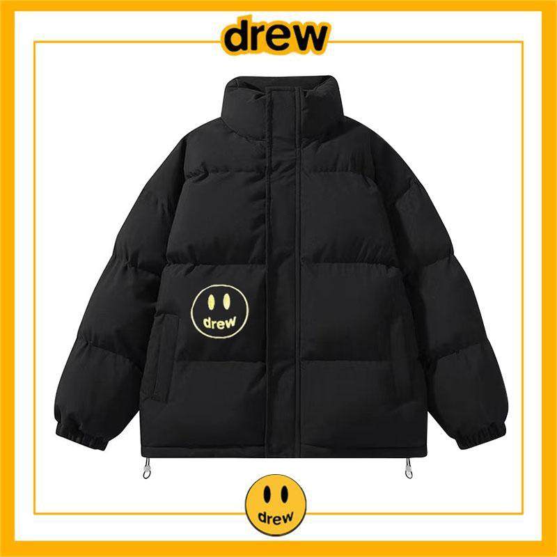 drew夹克美式潮流笑脸字母休闲立领棉服男女情侣宽松秋冬休闲外套