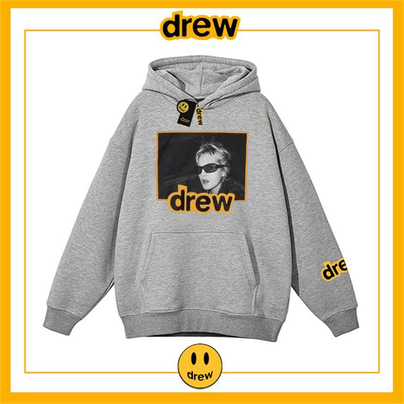 drew笑脸欧美潮牌美式卫衣ins秋冬情侣穿搭纯棉加绒连帽卫衣外套