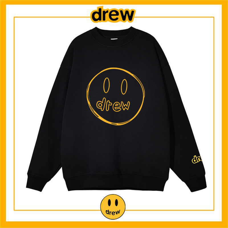 drew笑脸素描美式套头卫衣时尚休闲百搭秋冬男女学生高街加厚外套