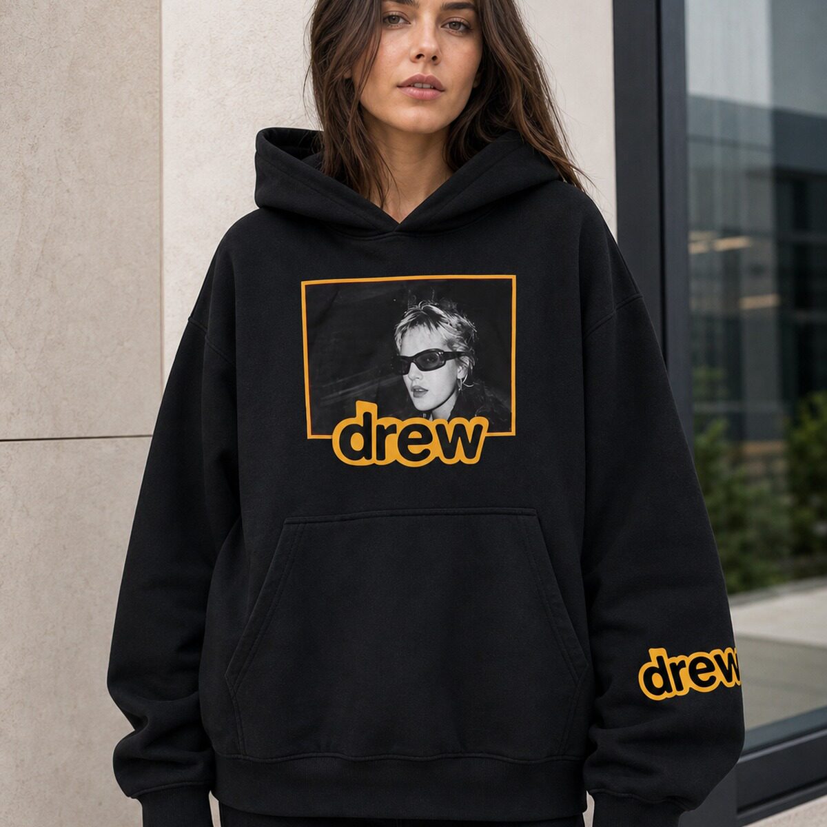 drew笑脸连帽卫衣外套秋冬潮牌情侣纯棉休闲潮流男女同款美式复古