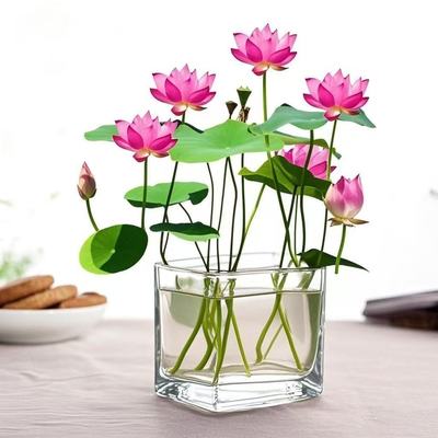 【水培开花】莲花懒人水养开花碗莲水培植物荷花阳台和鱼共养