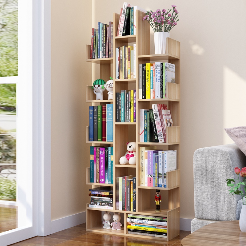 Bookshelf sàn phòng khách nhỏ gọn đơn giản cây nhỏ tủ sách gỗ kệ tiết kiệm không gian nhà kho giá cho trẻ em 