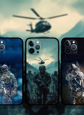 适用iPhone16ProMax军旅风手机壳军迷苹果15plus13Mini12p14p8特种兵野战周边照片定制XsMax液态硅胶软壳XRXS