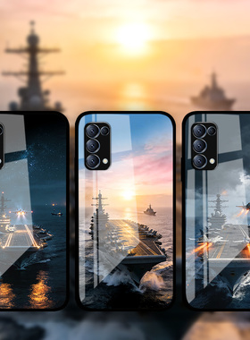 适用OPPOReno14Pro13p12p11p10中国航母军旅风手机壳军迷FindX9Pro巡海舰钢化玻璃壳k13照片定制RealmeGT5