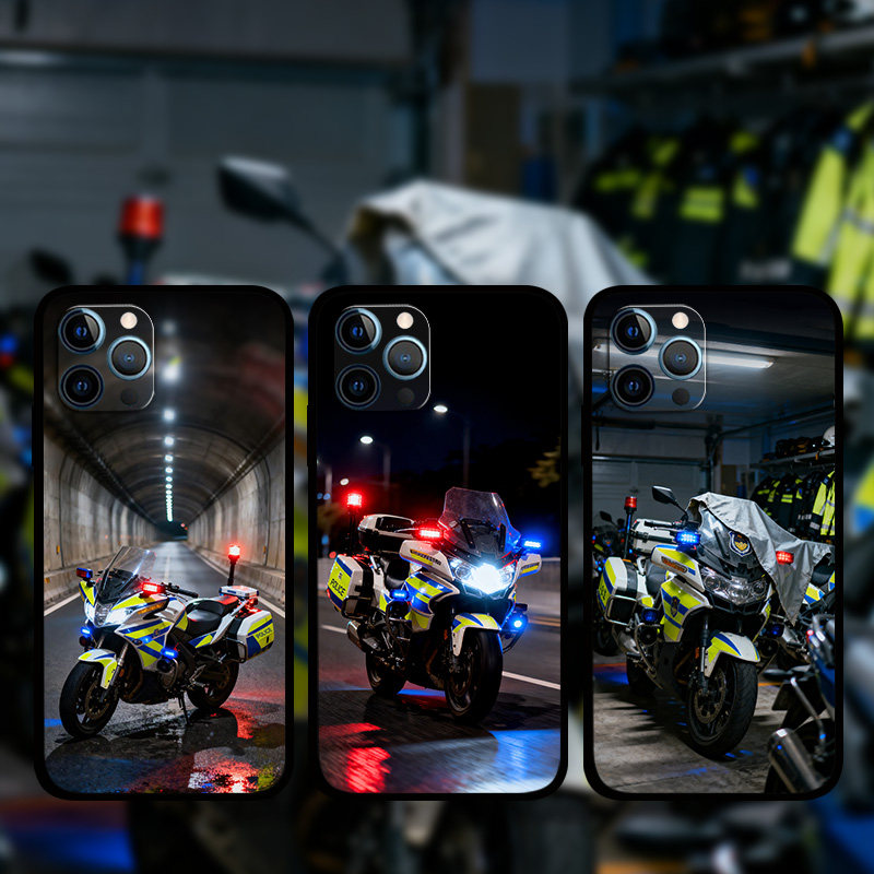 适用iPhone17ProMax中国交警铁骑手机壳苹果16e15plus13Mini12p14p8plus民警机车XS硅胶软壳XR照片定制XsMax