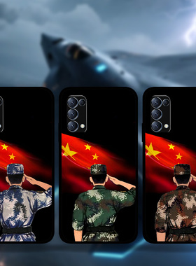 适用OPPOReno13Pro12p11p10p9p8p7爱国军迷手机壳军旅FindX8Pro敬礼老兵青年k12k11k10k9周边定制RealmeGT5
