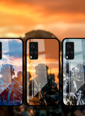 适用VIVOx200x100Ultrax90Prox80x70x60军旅风手机壳iQOO13特种兵兵哥军迷周边钢化玻璃壳s30s21s20s19s18s17