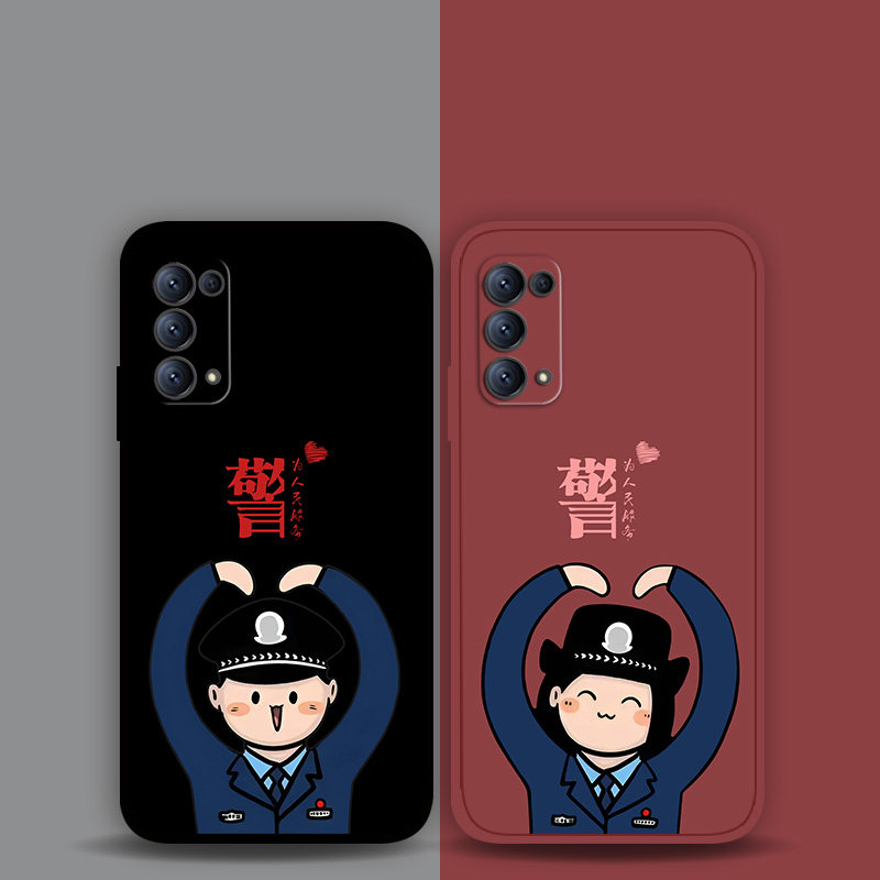 适用OPPOReno11Pro10p9p8p7警员情侣款手机壳findX7为人民服务军恋k11k10k9a97a93警校生周边Realme11真我GT5
