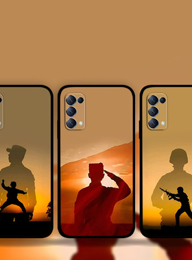 适用OPPOReno14Pro13p12p11p10军旅风手机壳军迷FindX8Pro军魂剪影k12k11k10兵哥哥周边定制RealmeGT5真我13