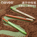 按动速干中性笔顺滑st尖学生刷题笔 never笔下午茶系列抹茶可可3支装 新款