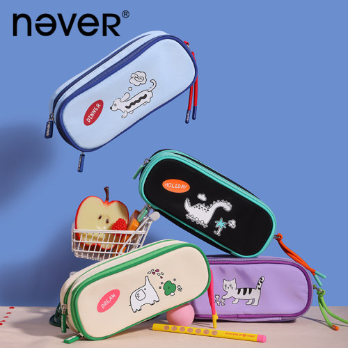 never3层学生笔袋可爱卡通设计