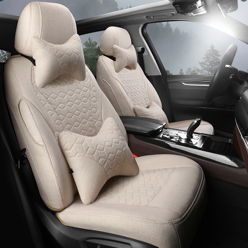 奥迪A3/Q2LX5亚麻汽车坐垫Q5LA4LA6LQ3专用全包围座套X1/X3座椅套