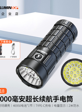 雷明兔 GT18 强光手电筒超长续航TYPE-C充电32000毫安 户外露营