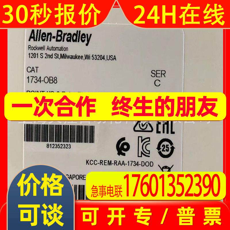 1734-OB8 罗克韦尔 AB 输入/输出24V DC 8通道源输出模块 1734OB8