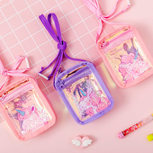 韩版 流沙卡套创意简约学生校园卡套可爱少女挂脖公交车饭卡交通工作证件门禁卡透明银行胸卡工牌带挂绳