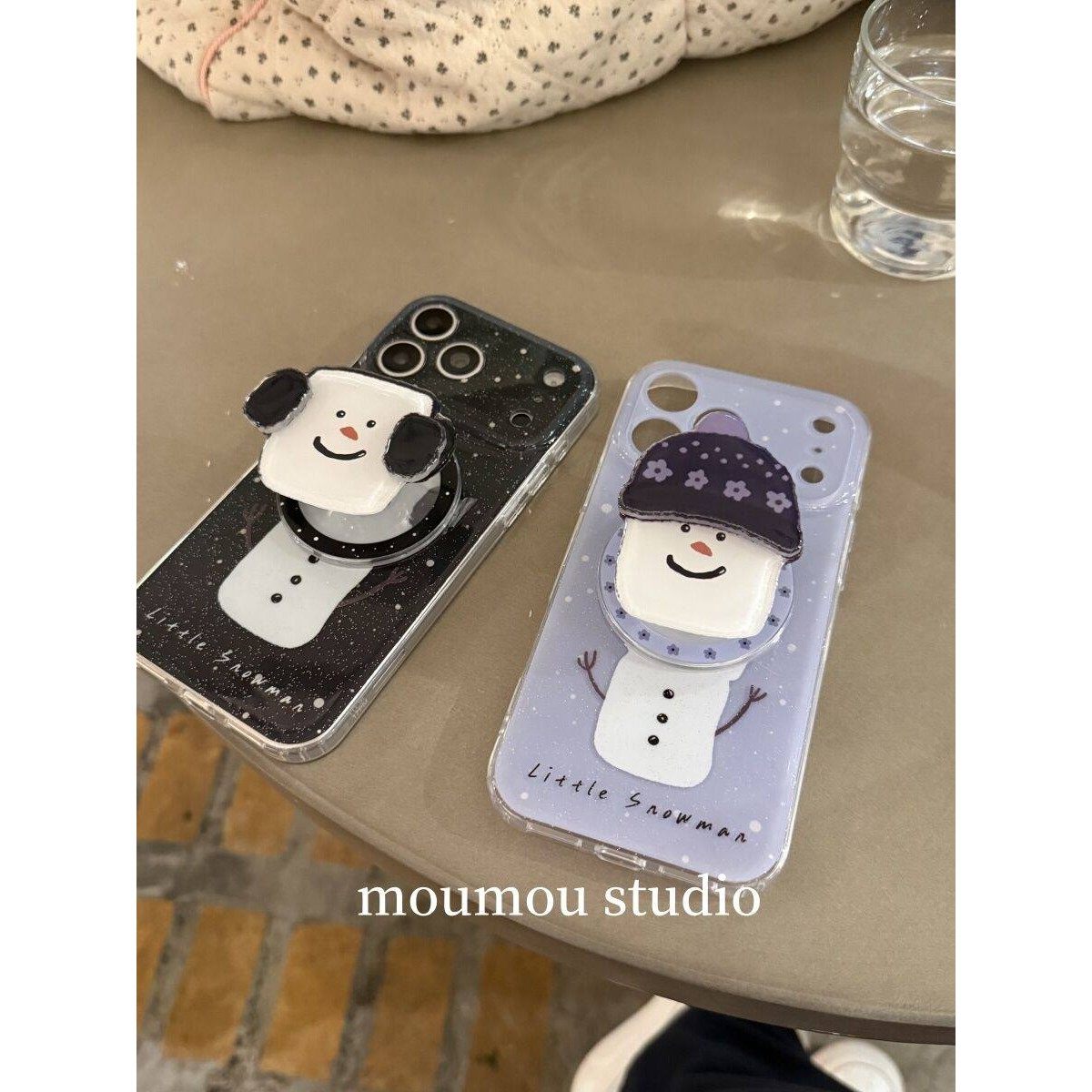 网红款小众ins闪粉雪人磁吸适用于苹果17promax手机壳16pro15防摔少女心