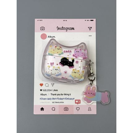 ins卡通彩色波点猫咪airpods保护套苹果3代蓝牙耳机壳pro2代软壳 · 苹果AirPods3代 ins波点猫咪