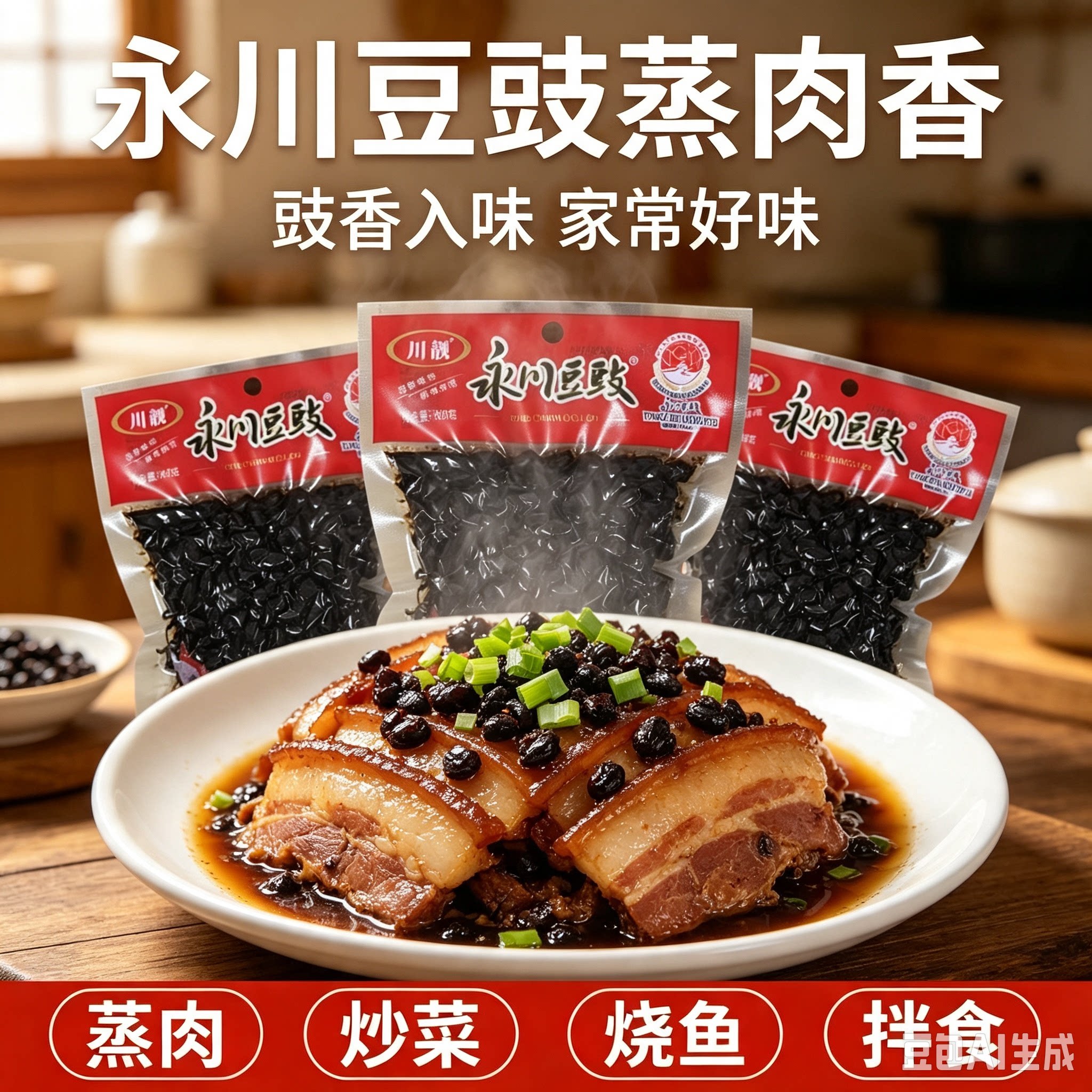 重庆永川豆豉原味酱香炒菜蒸肉