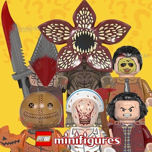 第三方人仔定制全套万圣节僵尸系列积木丧尸线列步兵法官六一礼物