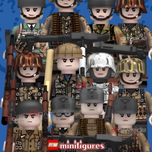 官方旗舰店第三方人仔定制二战军事基地玩具男孩法军积木模型拼装