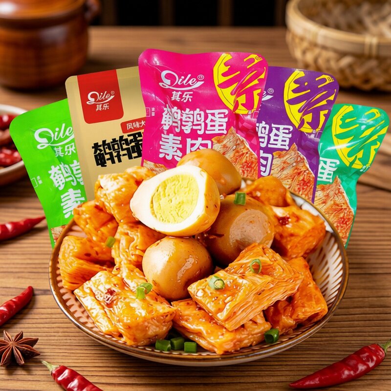 鹌鹑蛋豆干素肉浓汤慢卤香独立包装休闲小零食品加大份量多口味