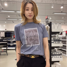 Calvin Klein CK女士夏季新款时尚个性城市图案圆领棉质短袖T恤衫