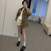 设计感长袖 韩国nothing wirtten翻领外套复古ins风潮流工装 上衣女