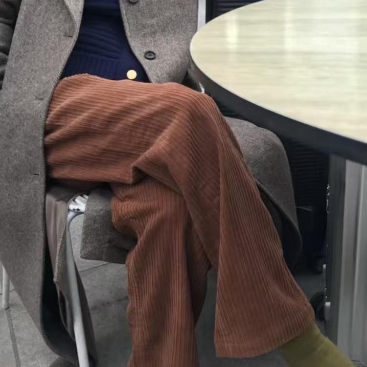 sienne简约复古灯芯绒休闲裤