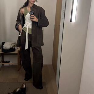 韩国monoha单排扣设计外套马甲三件套时尚极简风休闲垂感长裤女