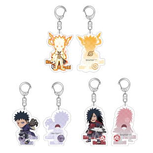 漫玩社正版火影忍者授权周边 Q版亚克力钥匙扣挂件 鸣人带土波斑