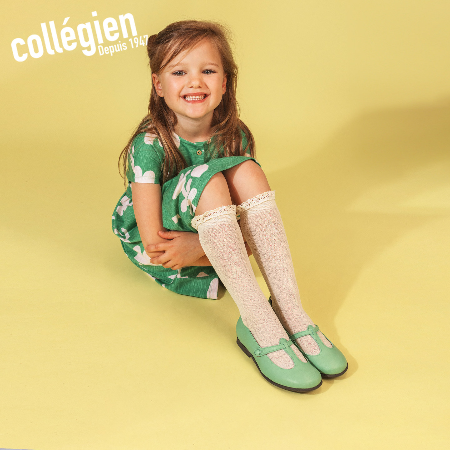 Collegien女童袜子夏薄款2026新款儿童中筒袜透气宝宝婴儿长筒袜