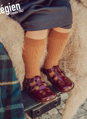 Collegien儿童袜子女童中筒袜秋冬美利奴羊毛婴儿宝宝袜子长筒袜