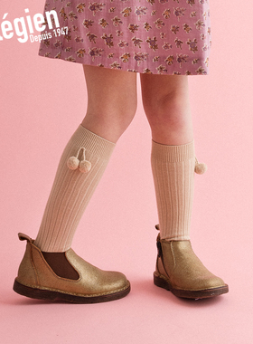 法国Collegien女童袜子秋冬埃及长绒棉中筒袜婴幼儿宝宝长筒袜子