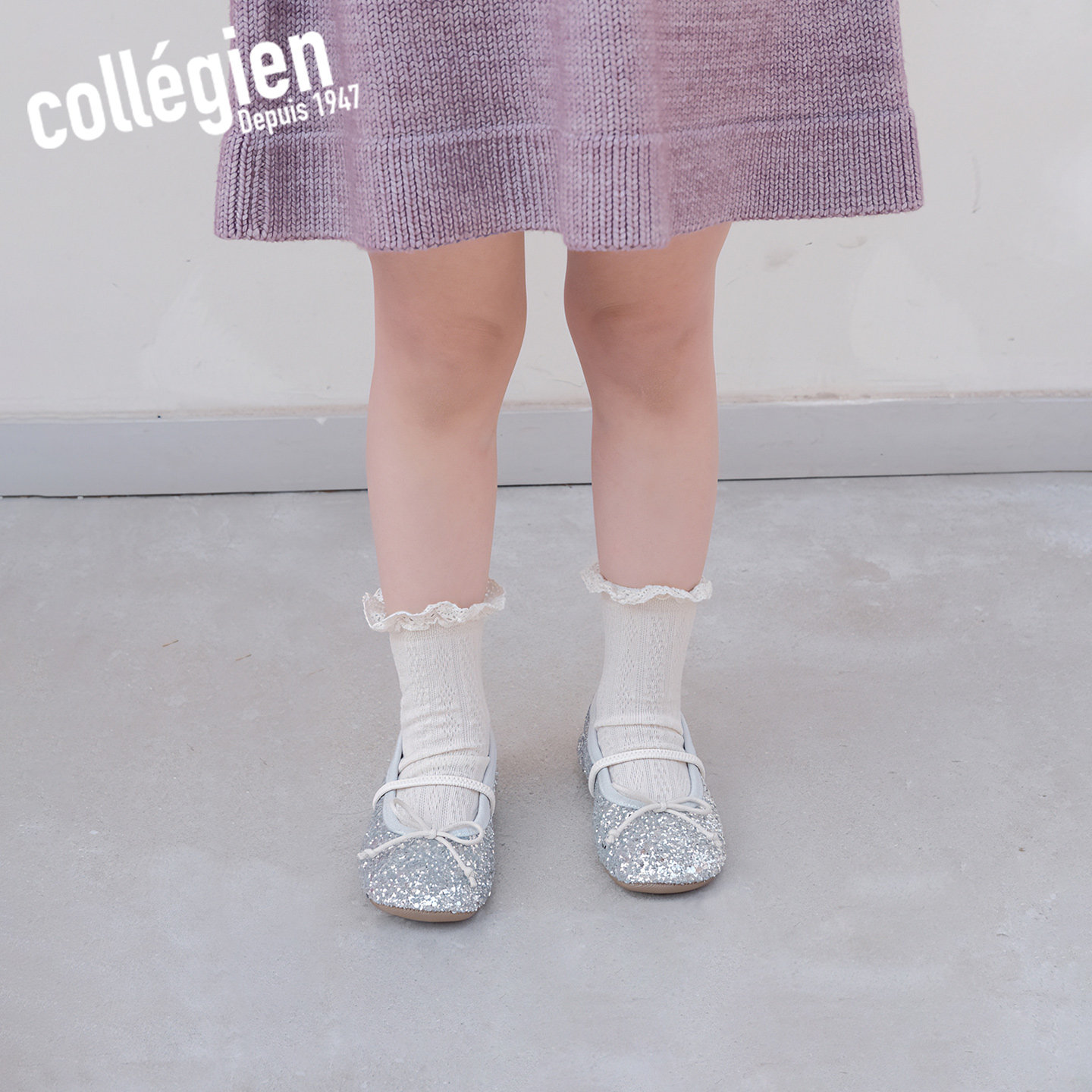 Collegien女童袜子春夏蕾丝花边短袜埃及长绒棉婴儿宝宝网眼袜子