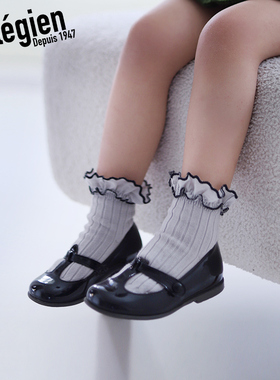 法国Collegien女童袜子秋埃及长绒棉女宝宝花边短袜公主袜ins潮袜